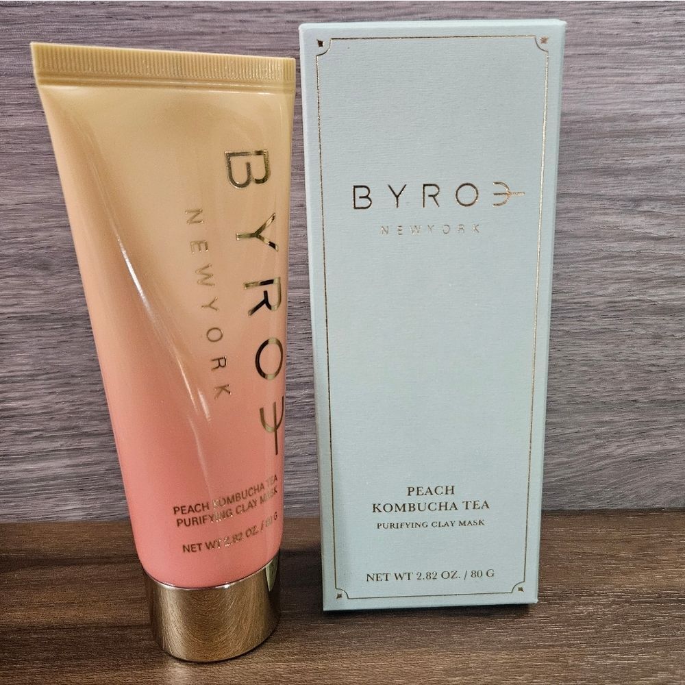 BYROE Peach Kombucha Tea Purifying Clay Face Mask 2.82 Oz NEW MSRP $70